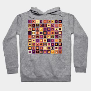 Abstract Square Geometric | Pop Fashion Modern Fusion Layered Black Red Yellow Hoodie